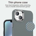 thumbnail image 5 of For iPhone 14 13 Case Cell Phone Hybrid Back Cover Carbon Fiber Texture - Grey, 5 of 5