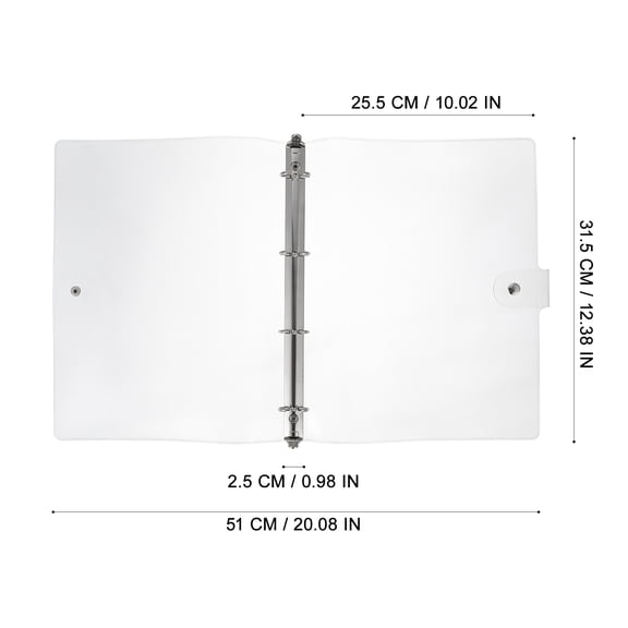 FONDOTIN Clear Plastic Binder with Easy Open , Book , Letter Size, School and Office Supplies