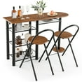 thumbnail image 1 of Gymax Ensemble de Table à Manger 3 PCS W / 2 Chaises Pliables et 4 Niveaux d'Économie d'Espace de Rangement, 1 of 10