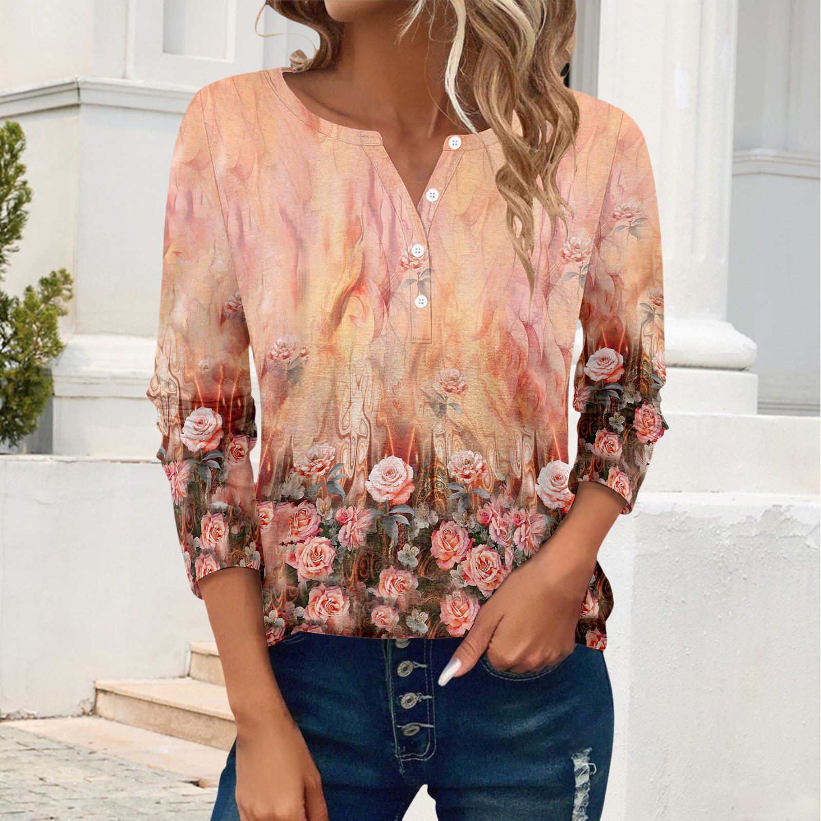 Pull Femme Chic Chemise Et élégant Tunique Longue Col Rond Manches