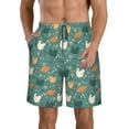 thumbnail image 2 of Uemuo Flowe Rooster Pattern Men's Swim Trunks Hawaiian Beach Bathing Suit Swimsuits Beach Quick-Dry Shorts with Pockets-3X-Large, 2 of 9