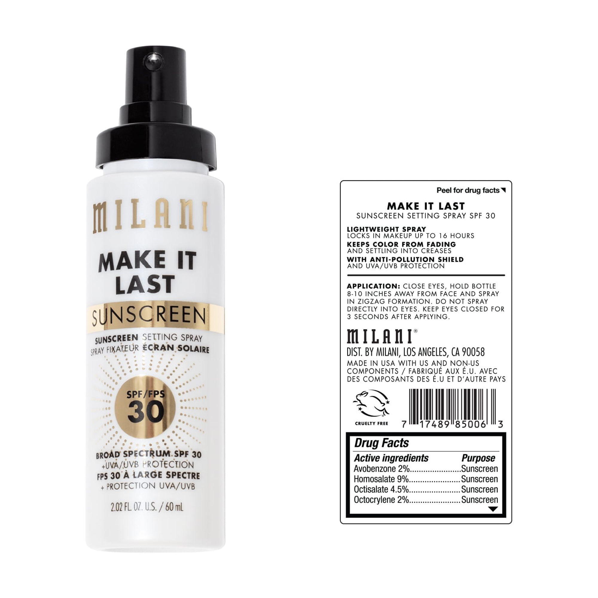 Milani SPF 30 Sunscreen Setting Spray, 2.03 fl oz photo 2