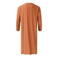 thumbnail image 3 of Men's Muslim Arabia Casual Long Sleeve Robe - Solid Pocket Loose Shirt for Daily - Chiffon Material & Embroidered Design, 3 of 4