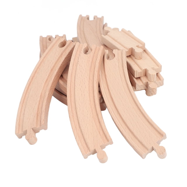 Juego De Vías De Tren De Madera, Paquete De Expansión De Vías De Tren De Madera Para Niños Pequeños, Juguetes Educativos De Montaje De Construcción DIY