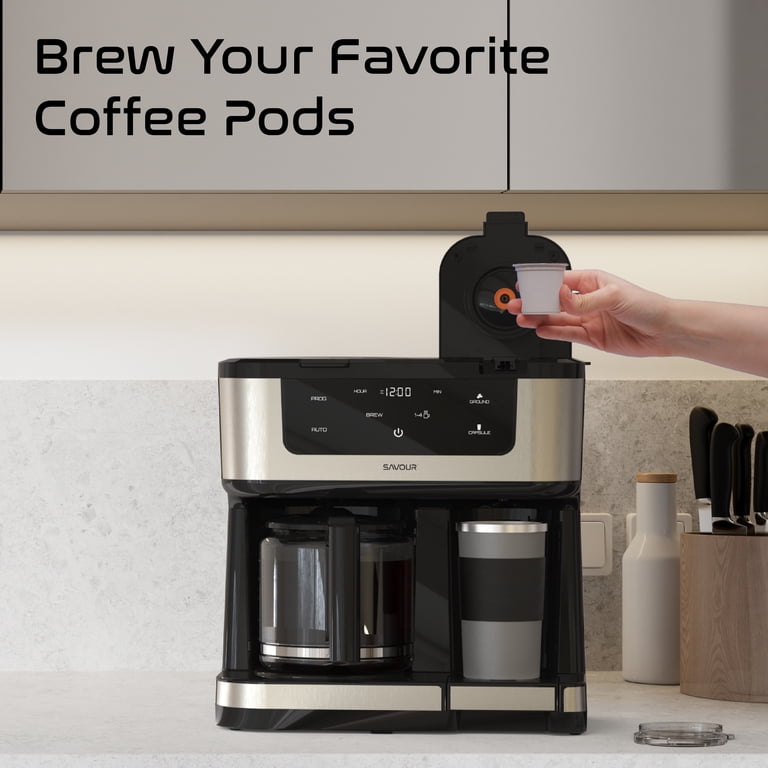 Savour Dual Coffee Maker, 12-Cup and K-Cup Single Serve Coffee