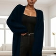 thumbnail image 4 of Cardigan Sweaters for Women Long Sleeve Open Front Mid Length Knitted Sweater Coat Jacket Womens Cardigan Sweaters, 4 of 6