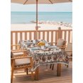 thumbnail image 6 of Outdoor Tablecloth with Umbrella Hole, Burnt Orange Boho Spillproof Waterproof Outdoor Table Cover, Modern Ethnic Geometric Southwestern Patio Tablecloths for Party Picnic Camping, Rectangle 60"x102", 6 of 9