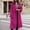 Hot Pink, variant on Women's Casual Solid Color Wool Coat with Suit Collar Long Sleeve Fashionable Outerwear