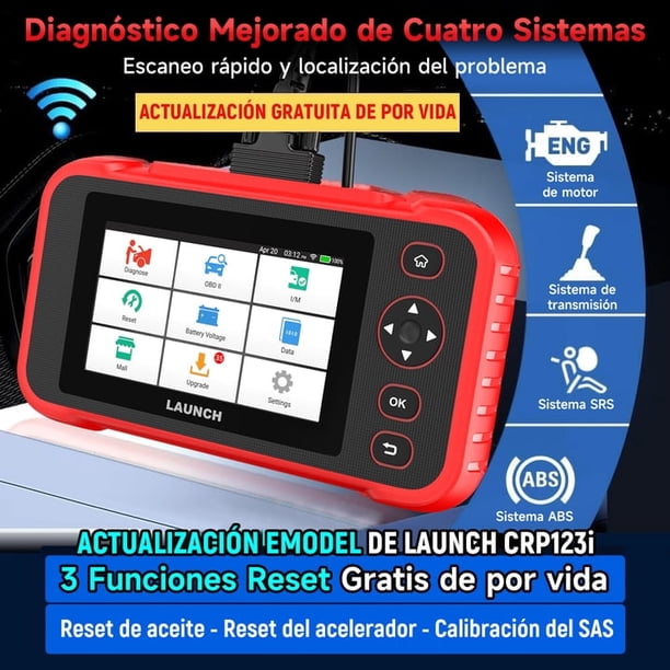 LAUNCH CRP123i Escáner Automotriz Profesional, Herramienta Completa de Diagnóstico con 7 Servicios de Reinicio y Actualizaciones Continuas para Vehículos