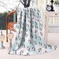 thumbnail image 2 of Light Blue Cartoon Unicorn Head Pattern Blanket,Comfortable Soft Flannel Throw Blanket,All Season,Warm Lightweight Blankets for Sofa Bed Couch Living Room Chair,60"x80", 2 of 4