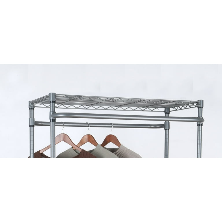 Better Homes & Gardens 38.2 W x 23.6 D x 66.1 H Gunmetal Finish Grey Double Hanging Garment Rack