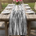 thumbnail image 4 of Black Grey Vintage Table Runner - 70 Inch Long Retro Abstract Art Cotton and Linen Blended Dress Scarves Farmhouse Table Runner for Kitchen Dining, Coffee Table, 13" x 70", 4 of 8