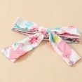 thumbnail image 3 of Zehjuhan Infant Girl Easter Bunny Print 3-Piece Outfit Short Sleeve Triangle Romper Flared Pants Headband Pink，0-3M, 3 of 7