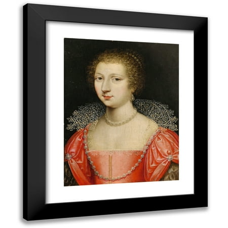 Circle of Claude Déruet 12x14 Black Modern Framed Museum Art Print Titled - Portrait of a Lady