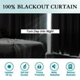 thumbnail image 3 of Thermal Insulated 100% Blackout Grommet Curtains with Black Liner(2 panels 52" x 84" - Bleached white, 3 of 5