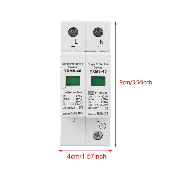 Dispositivo pararrayos doméstico, 1 unidad 220 V 2P Dispositivo pararrayos de bajo voltaje Dispositivo de protección contra sobretensiones Innovación moderna