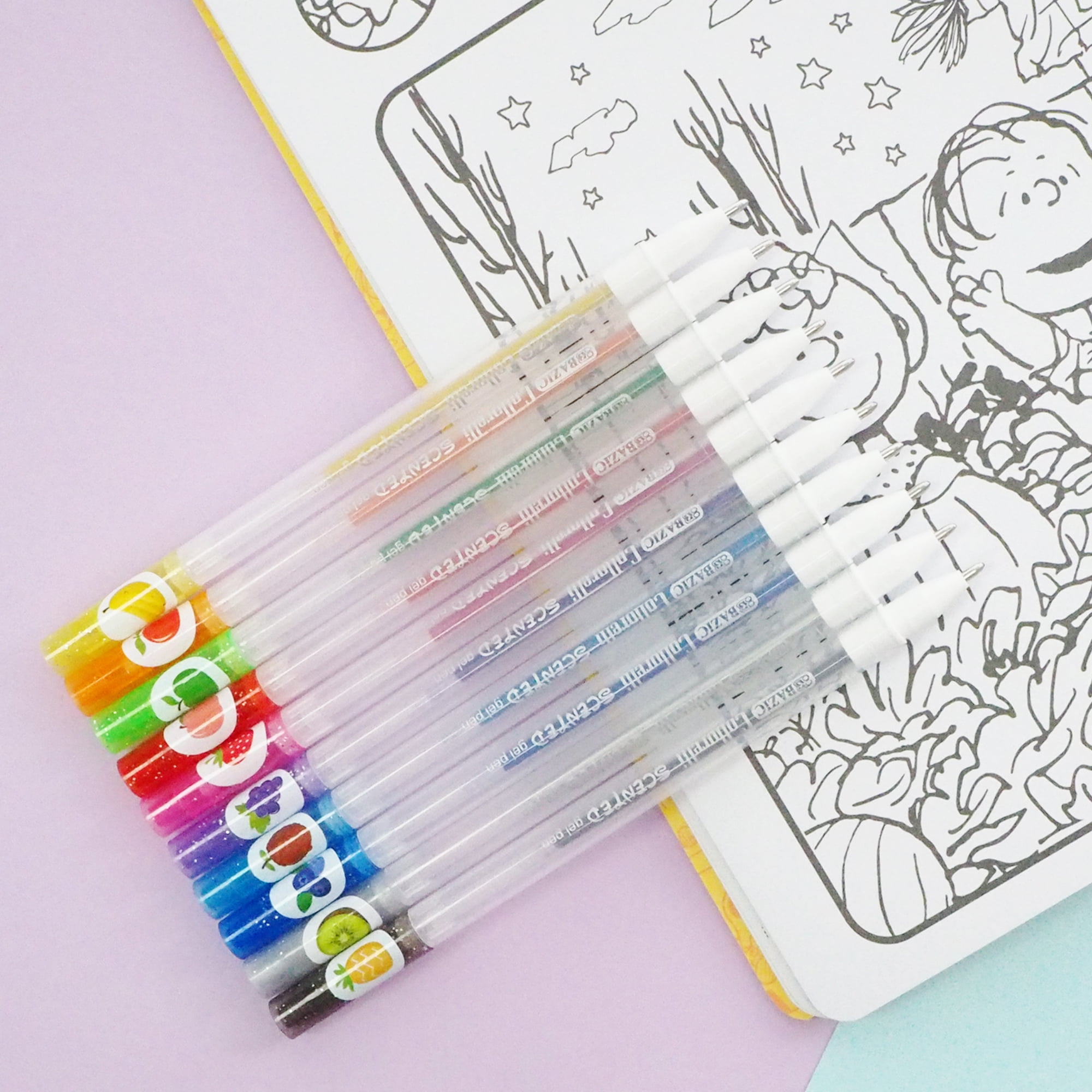BAZIC Collorelli Scented Glitter Color Gel Pen, Smooth Write (10/Pack), 24-Pack