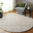 thumbnail image 2 of SAFAVIEH Arizona Teagan Geometric Shag Area Rug, Ivory/Beige, 10' x 10' Round, 2 of 9