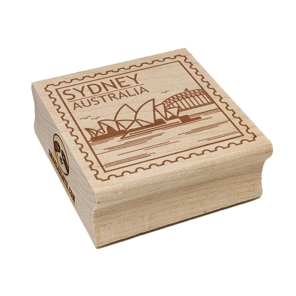 Sydney Opera House Australia Destination Travel Square Rubber Stamp Stamping Scrapbooking Crafting - Small 1.25in
