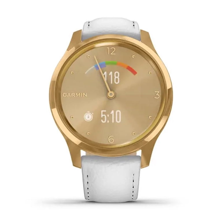 Garmin Hybrid Smartwatch Luxe 24K Gold PVD Stainless Steel Case 