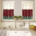 thumbnail image 4 of Christmas Trees Kitchen Curtains and Valances Set, Rod Pocket Curtains Tier Farmhouse Window Curtains 36 Inch Length, Xmas Snowflake Red Black Check 3 Piece Kitchen Curtains Set, 4 of 6