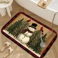thumbnail image 3 of 1pc Snowman with Cardinals Absorbent Non-Slip Bathroom Thickened Flannel Rug Decor,Soft,Quick Drying,Suitable For Indoor/outdoor Use,Bathrooms,Bedrooms,Kitchens,Terrace,Laundry Rooms,16"x24", 3 of 9