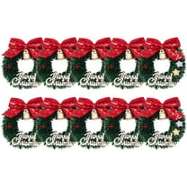 BOPORO 10pcs Mini Christmas Wreath Ornament Wreath Xmas Tree Hanging Mini Wreath