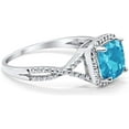 thumbnail image 2 of beryl_creation 925 Sterling Silver 2.00 Ct Cushion Cut Aquamarine Wedding Engagement Halo Ring 14K White Gold Plated For Women's -6, 2 of 3