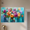 thumbnail image 3 of Chromatic Flower Dream Canvas Colorful Floral Art by Art Remedy, White Frame, 54" x 36", 3 of 7