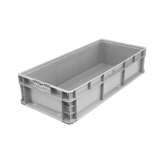 Hudson Exchange 32 x 15 x 7.5" (2 Pack) Straight Wall Handled Storage Container Tote, Gray