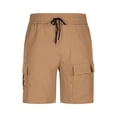 thumbnail image 7 of Generic Mens Solid Color Cargo Shorts Casual Lightweight Stretch Hiking Short Elastic Waist Drawstring with Multipockets, 7 of 7