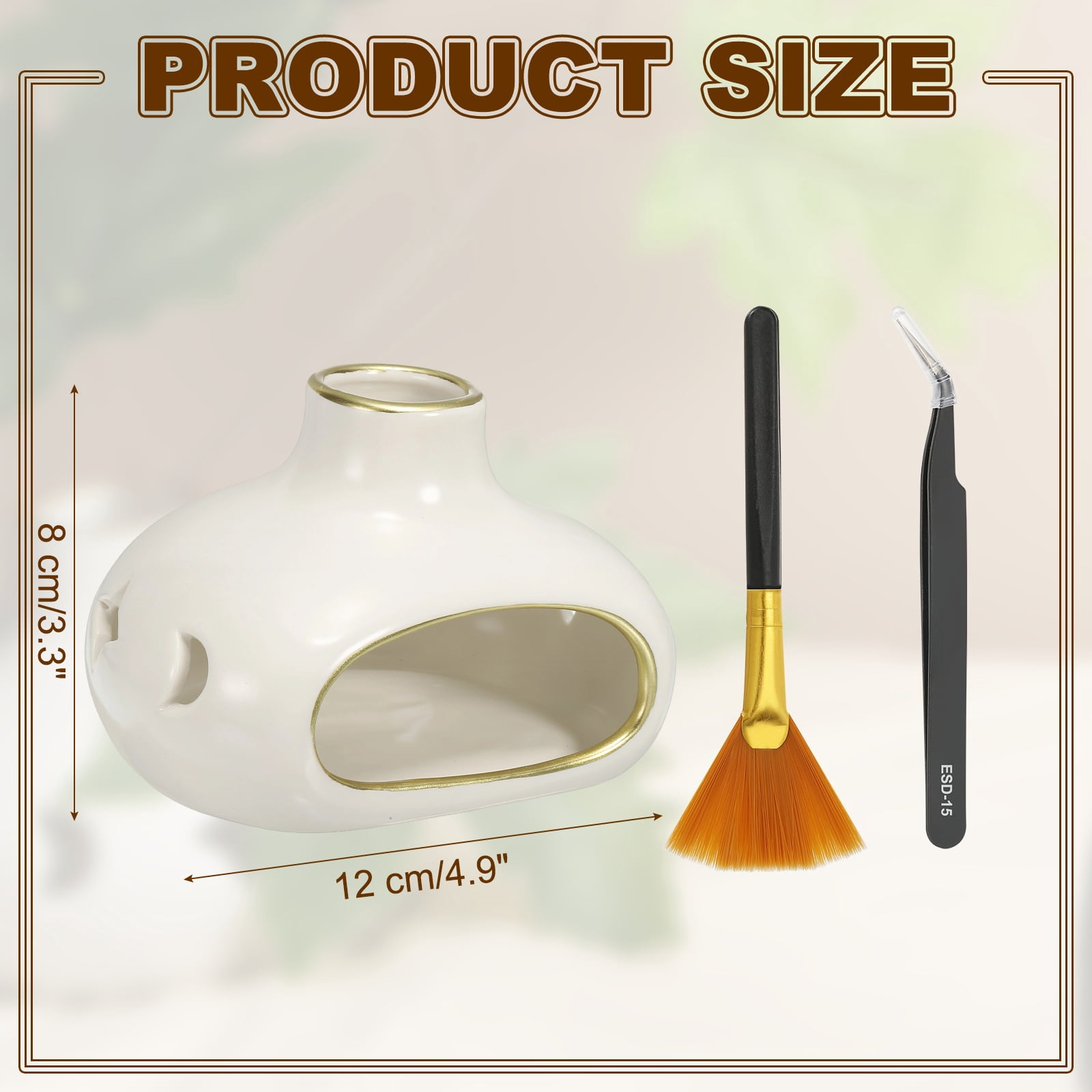 Incense Burner Ceramic Incense Holder Santo Holder Ash Catcher with Cleaning Brush Tweezer Decorative Bowl for Meditation Stick Aromatherapy Yoga Colorful