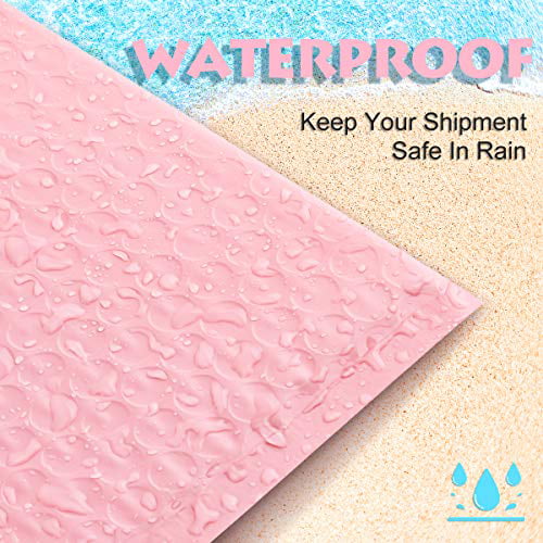 UCGOU 4x8 Inch Poly Bubble Mailers Self Seal Pink Padded Envelopes Waterproof of 