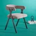 thumbnail image 4 of SAFAVIEH Couture Izzy Contemporary Chenille Solid Dining Chair, Grey/Black, 4 of 8