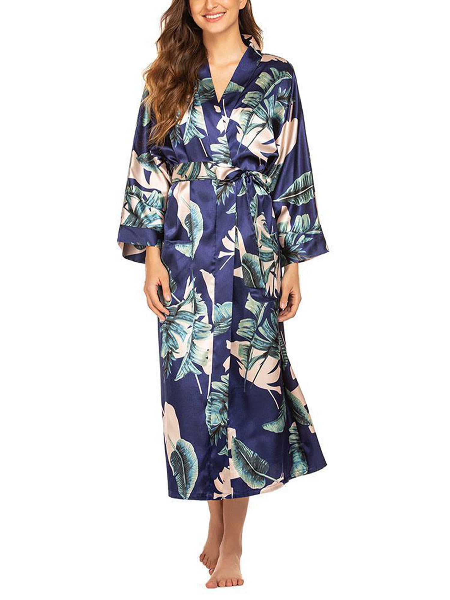 Women Plus Size Kimono Robes Cotton Knee Length Robe Knit Bathrobe Soft Sleepwear Ladies Loungewear XL-5XL