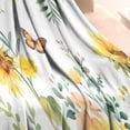 thumbnail image 3 of White Butterfly Bee Sunflower Pattern Blanket,Comfortable Soft Flannel Throw Blanket,All Season,Warm Lightweight Blankets for Sofa Bed Couch Living Room Chair,30"x40", 3 of 4