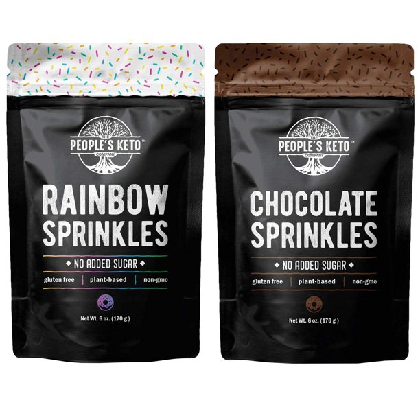 Keto Sprinkles Sugar Free Sprinkles 1g Net Carb Large Value Size Bag 6 Oz Non Gmo Dye Free Plant Based Vegan Gluten Free All Natural No Artificial Coloring Rainbow Chocolate 2 Pack Walmart Com