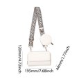 thumbnail image 3 of Bolso Hombro Retro para Mujer Con Correa Ancha Cuero PU Juego Monedero () Blanco, 3 of 3