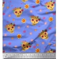 thumbnail image 1 of Soimoi Blue Cotton Voile Fabric Floral & Tribal Skull Printed Craft Fabric by the Yard 42 Inch Wide, 1 of 3