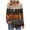 Coffee2, variant on Womens Color Block Tops Striped Long Sleeve V Neck Button Pleated Casaul Pullover Blouse Trendy Clothes