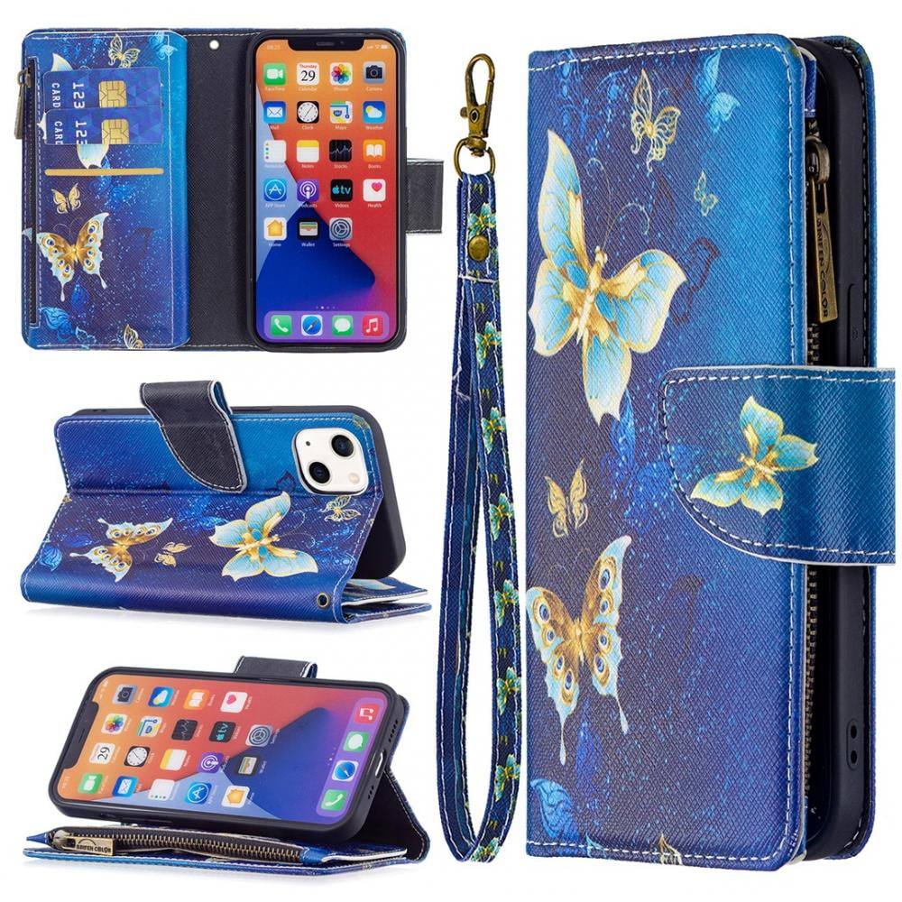 Leather Cover Business Gifts Wallet with Extra Waterproof Underwater Case Flip Case for iPhone 7 