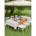 thumbnail image 4 of Outdoor Tablecloth with Umbrella Hole for Patio/Picnic/Party/Camping, Fall Pumpkins Waterproof Table Cloth Rectangle Table Cover Washable, Autumn Football Baseball Eucalyptus Leaves (60"x 120"), 4 of 8