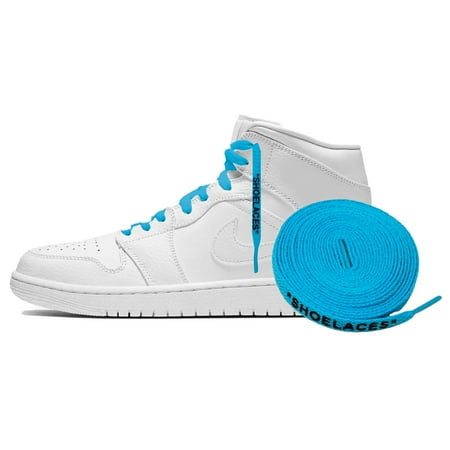 

Proof Culture | Compatible with Jordan 1-8 Laces | Off White SHOELACES Shoe Laces Replacement for Jordan Laces and Air Force Laces - Sky Blue Black Text 63 inches (160 cm)