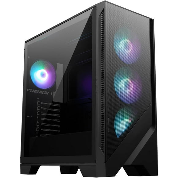 Gabinete Gamer MSI MAG FORGE 321R AIRFLOW ATX Media Torre 4 Fan Cristal Templado USB-C ARGB