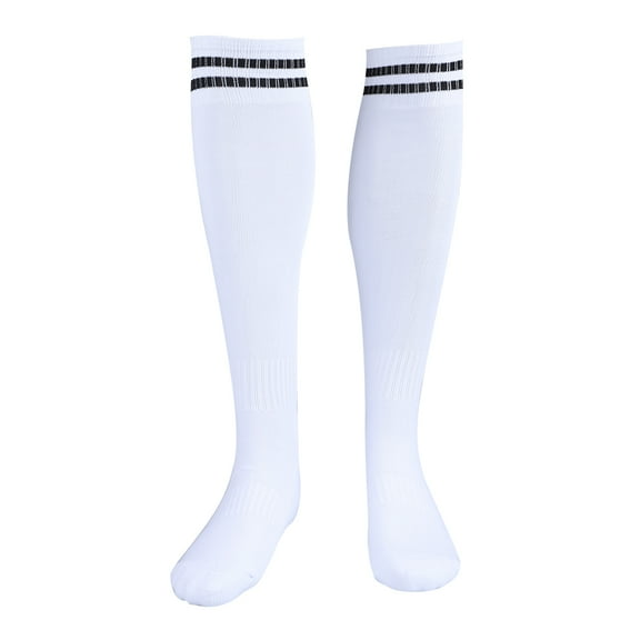 Xemplaro 1 Pair Adults Elastic Football Soccer Sports Long Socks Over-knee Stockings (White   Black)