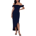 thumbnail image 1 of XSCAPE Robe Unie pour Femmes, Bleue, 14, 1 of 2