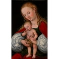 thumbnail image 2 of Lucas Cranach the Elder 11x14 Black Ornate Wood Framed Double Matted Museum Art Print Titled: Madonna and Child with Grapes (C. 1537), 2 of 5
