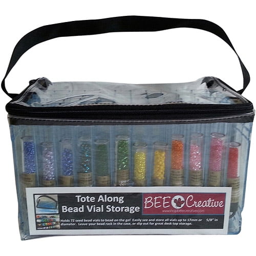 Bee Creative Tote Along Bead Vial Storage Bag 10" x 5.75" x 6", Holds 72 Bead Vials Walmart
