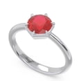 thumbnail image 2 of 2.00 Carat Round Cut Red Ruby Gemstone Stunning Solitaire Ring for Bride Solid 14K White Gold Size 11.5 by Diamond-Capitals, 2 of 8