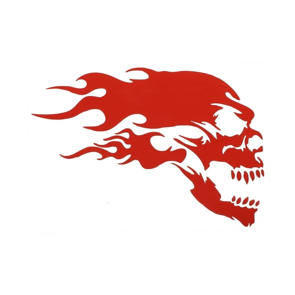 Unique Bargains Reflective Bumper Decal Reflective Red Square Skull Flame Pattern Reflective Car Sticker Personalized Decoration Vehicle Body or Door or Window